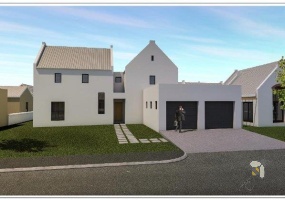 Secure your dream home in Chenindal Estate, Vredendal. This 2-bedroom, 2-bathroom property offers modern open-plan living, a covered patio, a single garage, and the rare opportunity to choose your own finishes before construction begins.